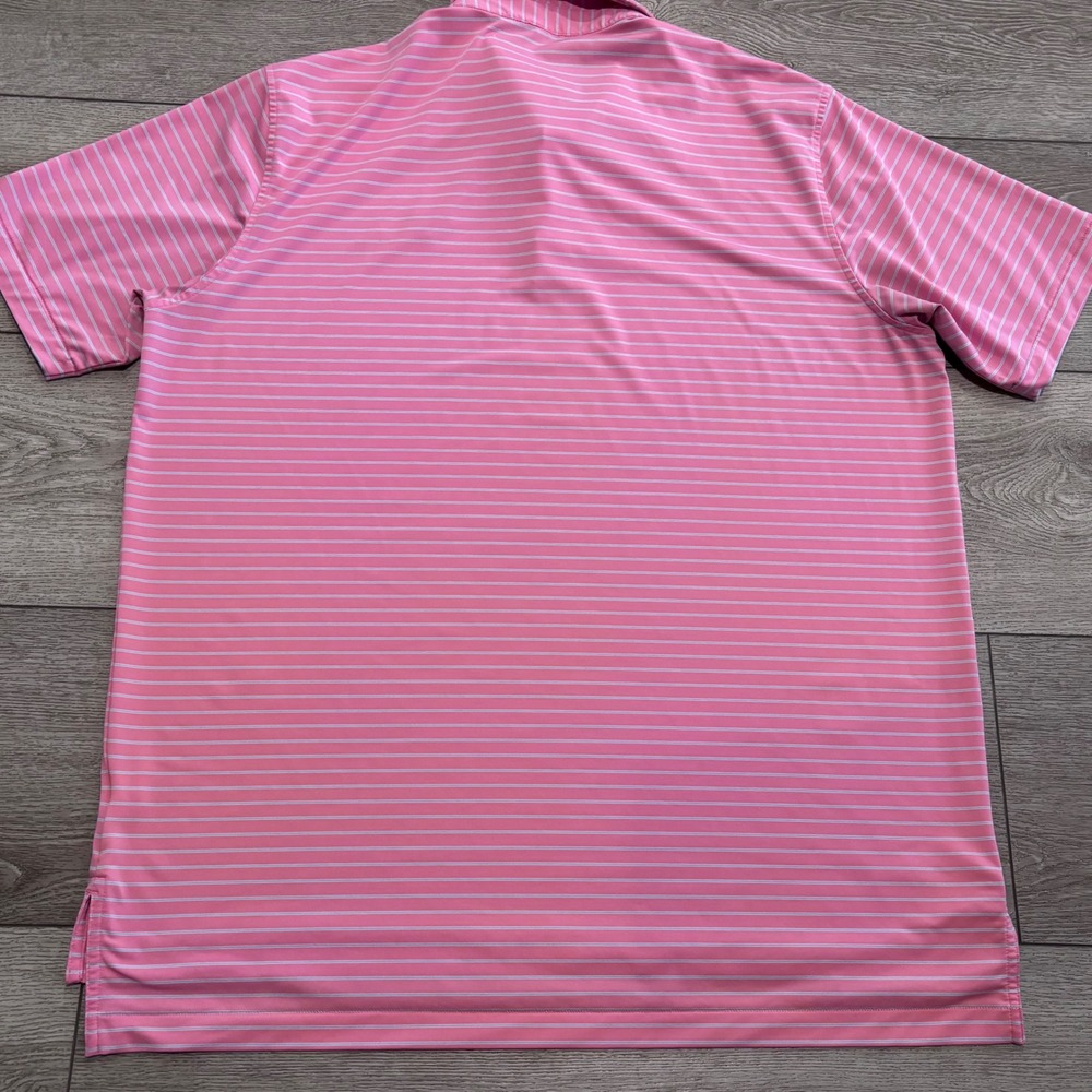 Peter Millar Summer Comfort Golf Polo Shirt Mens XL Pink Striped Preppy Casual - Picture 7 of 7